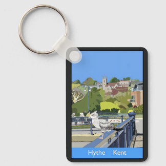 Retro järnvägsstil affisch av Hythe Kent England Nyckelring