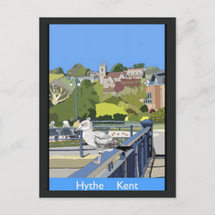 Retro järnvägsstil vykort av Hythe Kent England