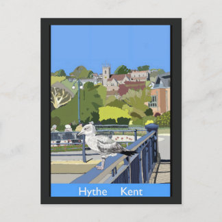 Retro järnvägsstil vykort av Hythe Kent England