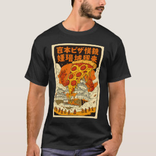 Retro jättepizzamonster attackerar Himejiborgen T Shirt
