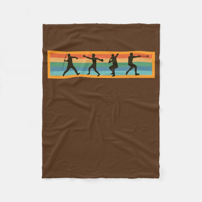 Retro Javelin Discus Shot put Hammer Track och Fleecefilt (Framsidan)