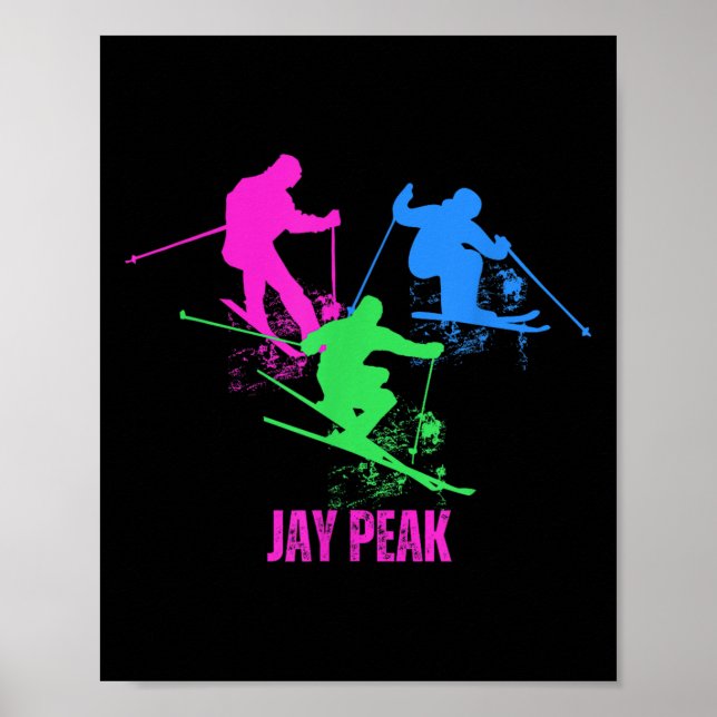 Retro Jay Peak Vermont Skiing Skier 90s Poster (Framsidan)