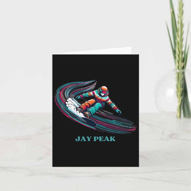 Retro Jay Peak Vermont Snowboarding Kort (Framsida)