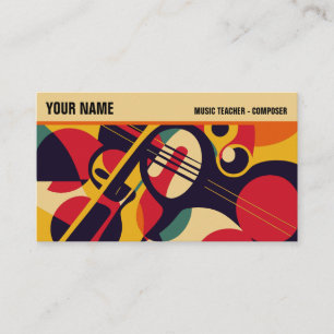 Retro Jazz Abstrakt Music Professionell Visitkort