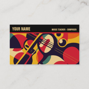 Retro Jazz Abstrakt Music Professionell Visitkort