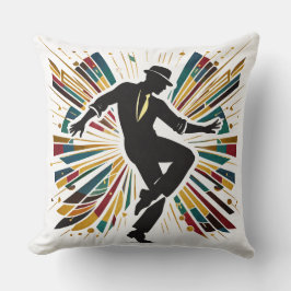 Retro Jazz Dans Konst Stilfull Färgrik Chic Elegan Kudde