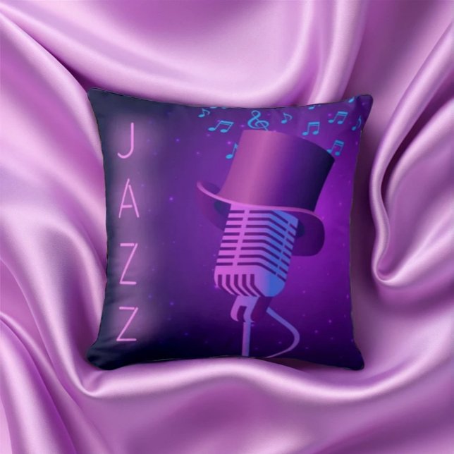 Retro Jazz Dekorativ kudde med Microphone (Skapare uppladdad)