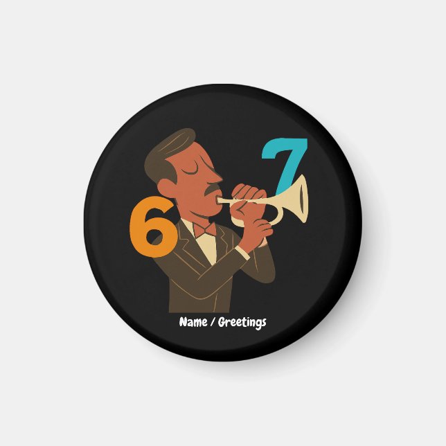Retro Jazz Spirit 67 – Mid-Century Modern Festival Magnet (Framsidan)