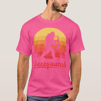 Retro Jazzquatch Sasquatch Jazz Musician Funny Sax T Shirt