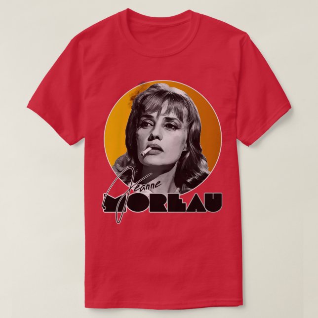Retro Jeanne Moreau Guld Tribute T Shirt (Design framsida)