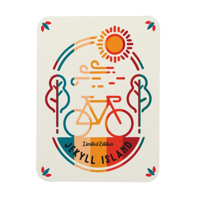 Retro Jekyll Island Bike Trail Magnet (Vertikal)