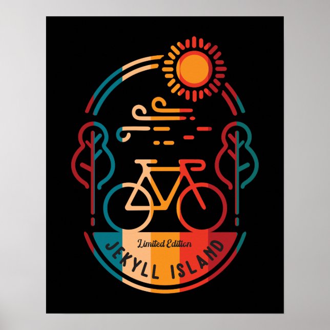 Retro Jekyll Island Bike Trail Poster (Framsidan)