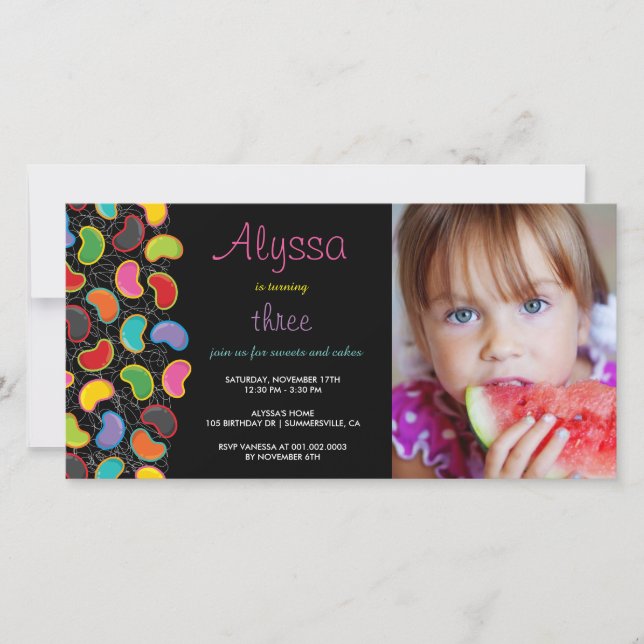 Retro Jellybobans Pop Sweet Candy Whimsical Birthd (Framsida)