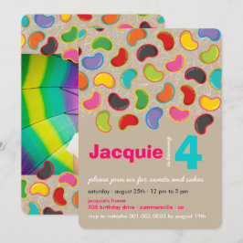 Retro Jellybobans Pop Sweet Candy Whimsical Birthd Inbjudningar
