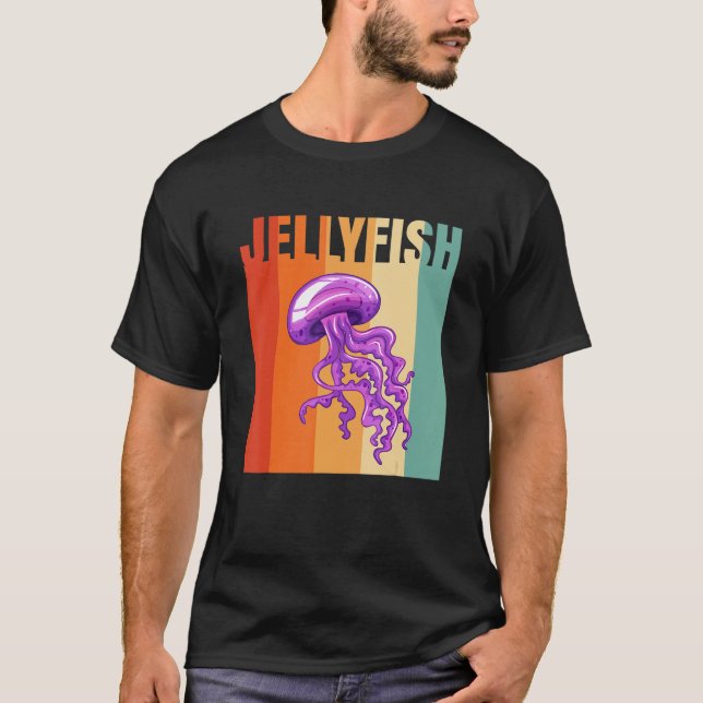 Retro Jellyfish 1 T Shirt (Framsida)
