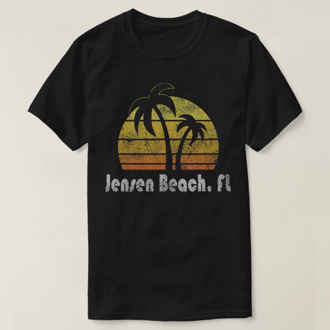 Retro Jensen Beach Florida Beach T Shirt (Design framsida)