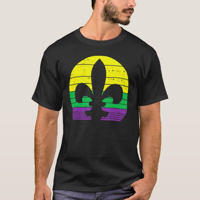 Retro Jester Hat Silhouette Mardi Gras Carnival Me T Shirt (Framsida)