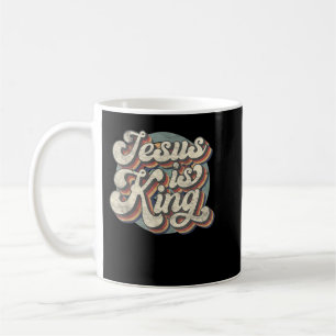 Retro Jesus är Kung, den kristna bibeln Religiösa Kaffemugg
