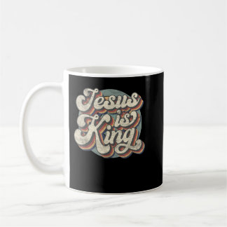 Retro Jesus är Kung, den kristna bibeln Religiösa  Kaffemugg