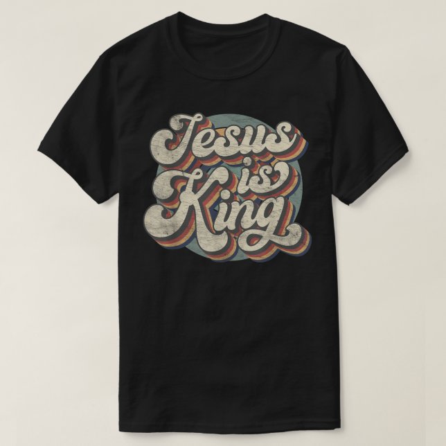 Retro Jesus är Kung, den kristna bibeln Religiösa  T Shirt (Design framsida)
