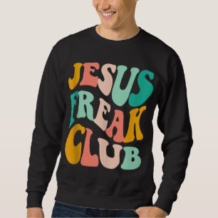 Retro Jesus-Freak Klubb Bible Verse Jesus-Älskare  Lång Ärmad Tröja