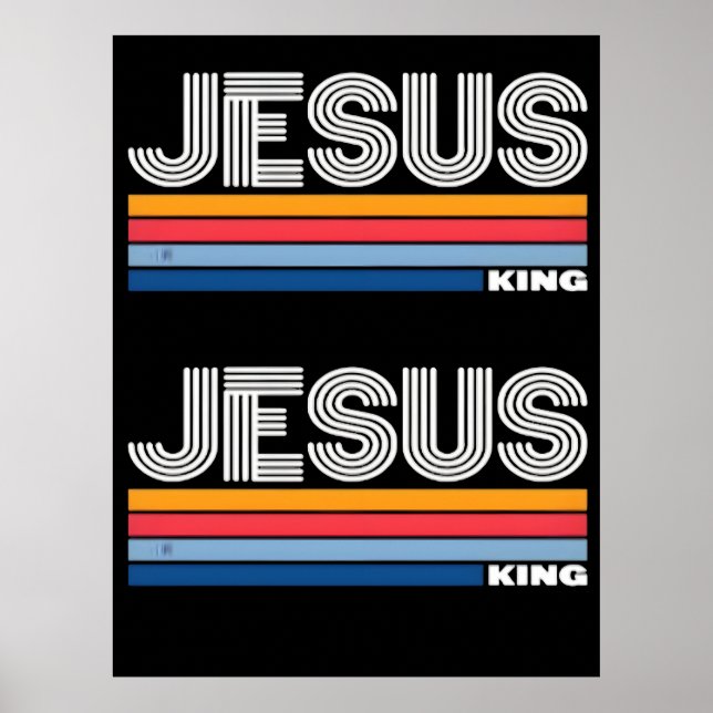 Retro jesus king christian  poster (Framsidan)
