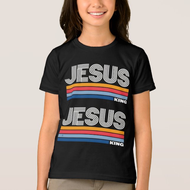Retro jesus king christian  t shirt (Framsida)
