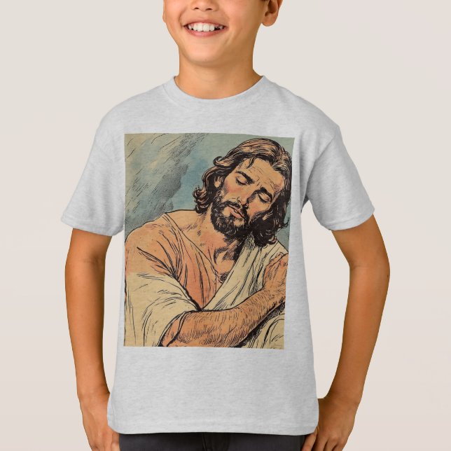 Retro Jesus kristen barn t-shirt (Framsida)