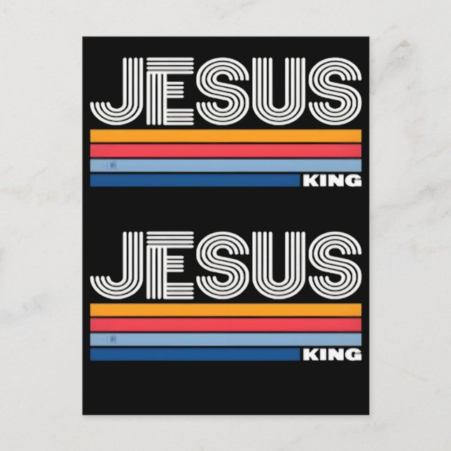 Retro jesus kung kristen  helg vykort (Framsida)