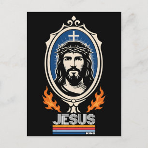 Retro jesus kung kristen helg vykort