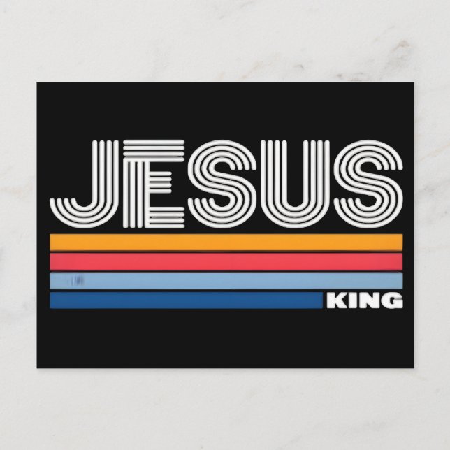 Retro jesus kung kristen  helg vykort (Framsida)