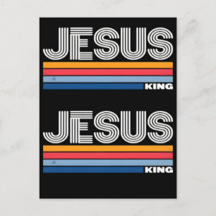 Retro jesus kung kristen vykort