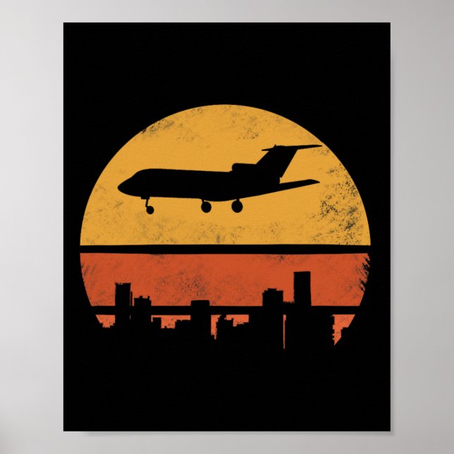 Retro Jet Flygplan För Män Och Kvinnor  Poster (Framsidan)