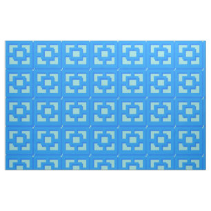 Retro Jet Set Blue Trellis Fabric Tyg