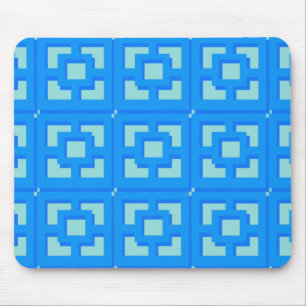 Retro Jet set Blue Trellis Mousepad Musmatta