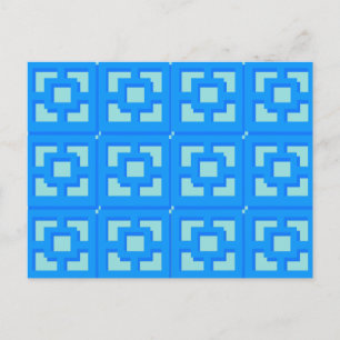 Retro Jet Set Blue Trellis vykort