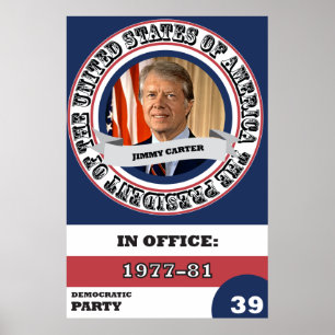 Retro Jimmy Carter presidents- historia Poster