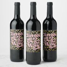 Retro Jingle all Way Drink Label Animal Print