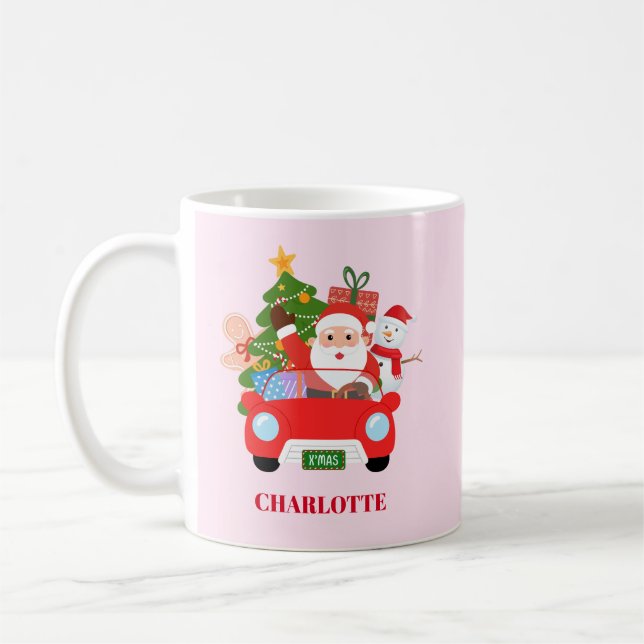 Retro Jingle And Mingle Jul Tomte Röd Kaffemugg (Vänster)