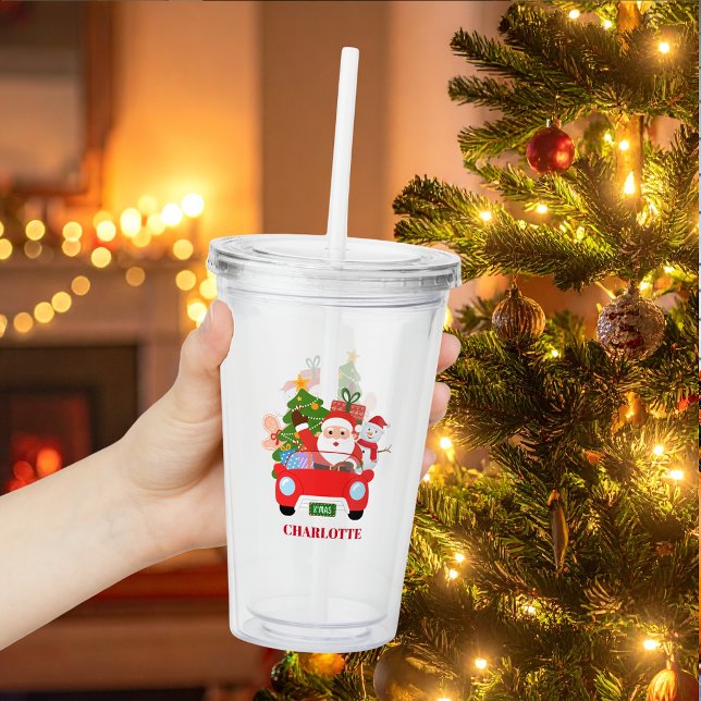 Retro Jingle And Mingle Jul Tomte Röd Take Away Mugg (Skapare uppladdad)
