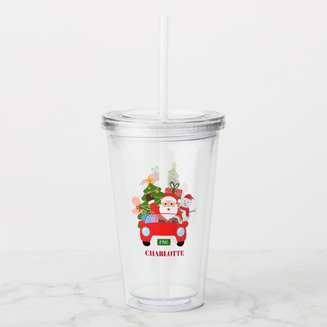 Retro Jingle And Mingle Jul Tomte Röd Take Away Mugg (Framsida)