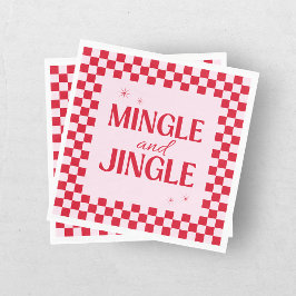 Retro Jingle And Mingle Julrutiga Röda Schackbräde Pappersservett