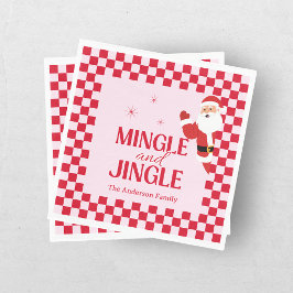 Retro Jingle And Mingle Julrutiga Röda Schackbräde Pappersservett