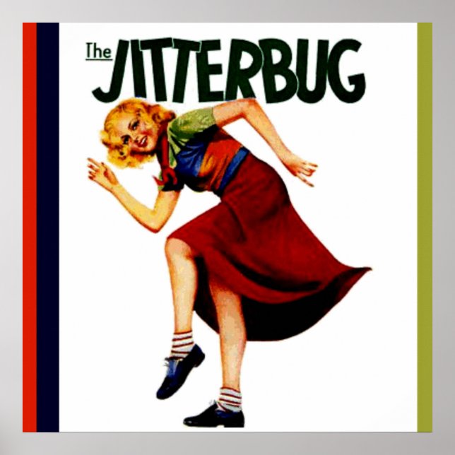 retro jitterbug-dansutskrift poster bild (Framsidan)
