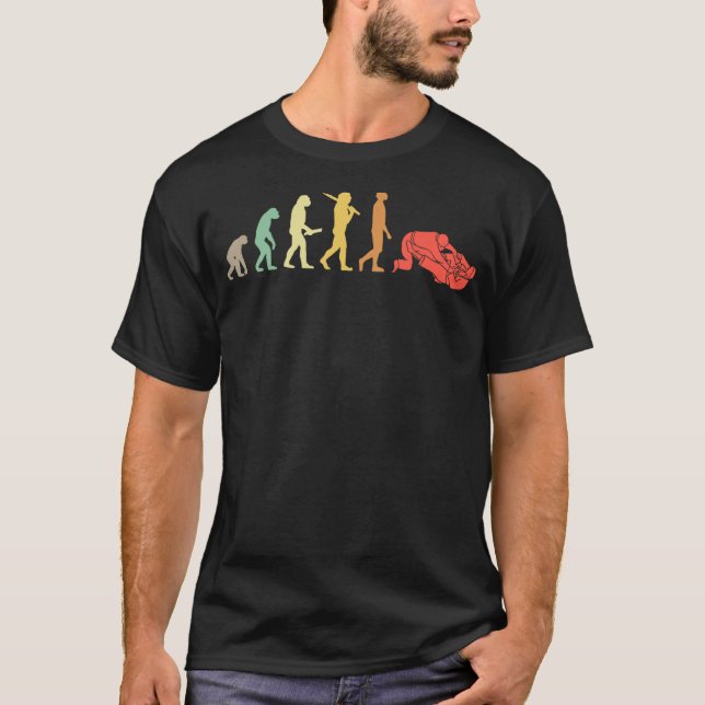 Retro Jiu-Jitsu evolution Gift for Jiu-Jitsu Pract T Shirt (Framsida)
