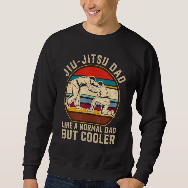 Retro Jiu-Jitsu Pappa Manar Brasiliansk jui Jitsu  Lång Ärmad Tröja (Framsida)