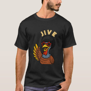 Retro Jive Kalkon Rolig Thanksgiving Funky Disco 7 T Shirt