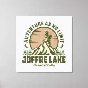 Retro Joffre Lake-vandring Canvastryck
