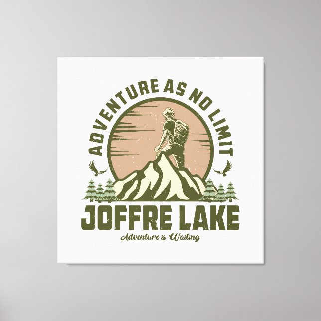 Retro Joffre Lake-vandring Canvastryck (Framsida)