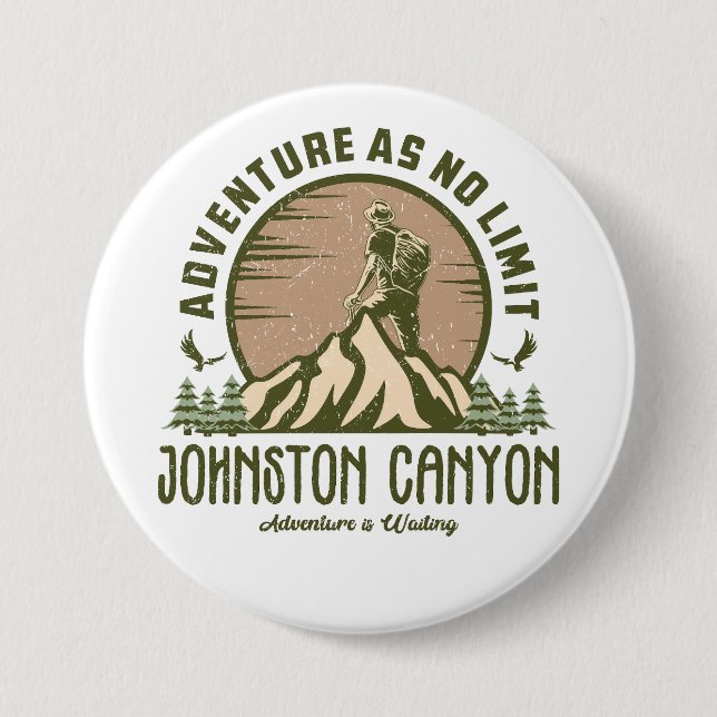 Retro Johnston Canyon Hike Knapp (Framsida)